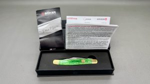 Boker Tree Germany Folding Knife Medium Stockman In Lime Green IOB In New Condition