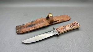 Colonial Prov USA 9" Knife & Sheath Decorative Handle In Good Condition