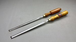 Long Gouge Chisels Stormont 7/16" & Woodcock 1/4" In Good Condition