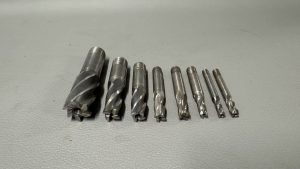 8 Piece End Mill Set In Good Working Condition